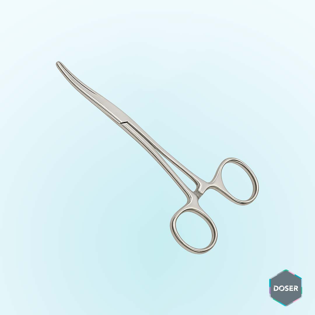 Pinza Kelly Curva – 14 cm: Control Preciso para Tejidos y Vasos Sanguíneos